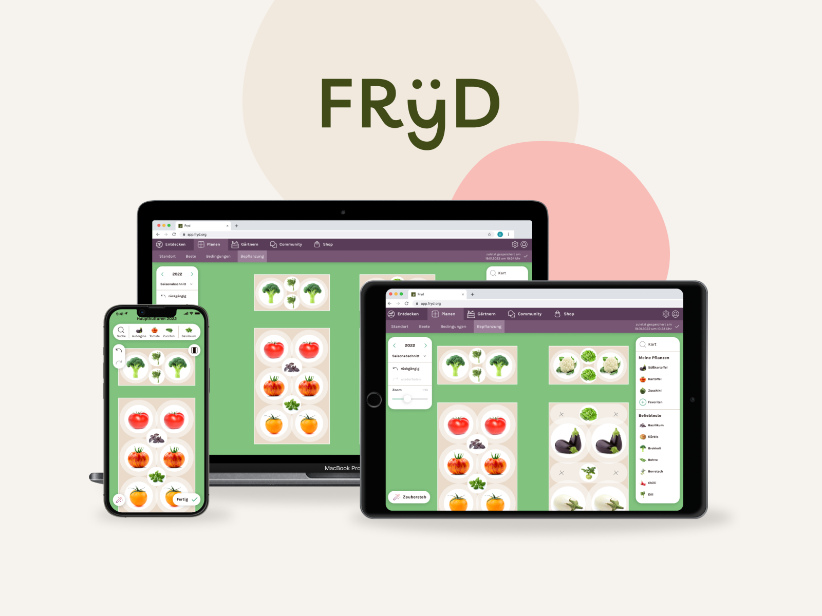 Fryd-App zum digital Beete planen