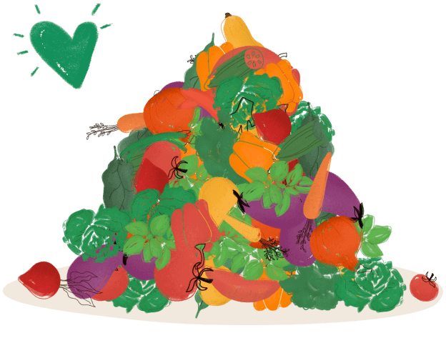 A pile of vegetables